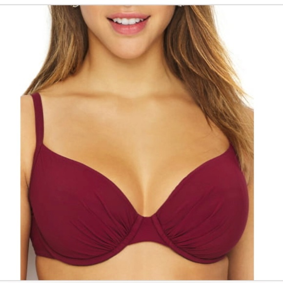 Profile Gottex Tutti Frutti Merlot maroon burgundy Contour‎ Bikini Top size 36E - Picture 1 of 1